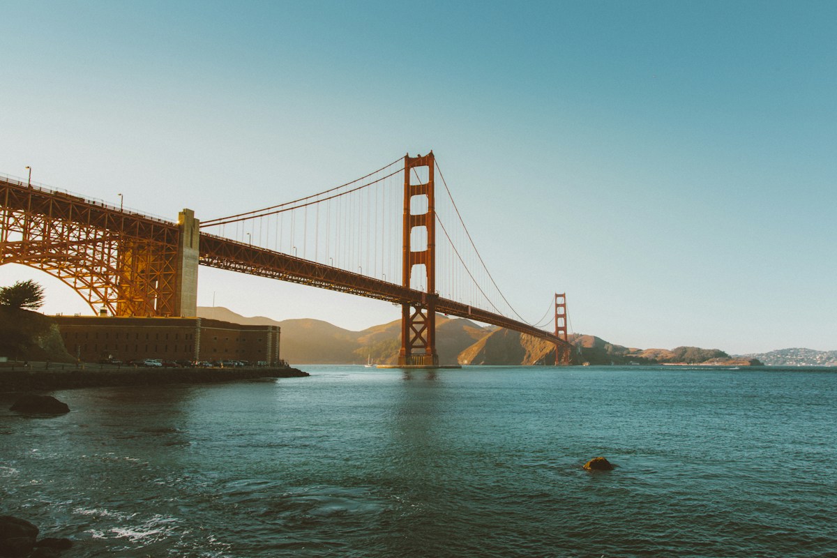 Golden Gate Bridge in afternoon light, before filtering